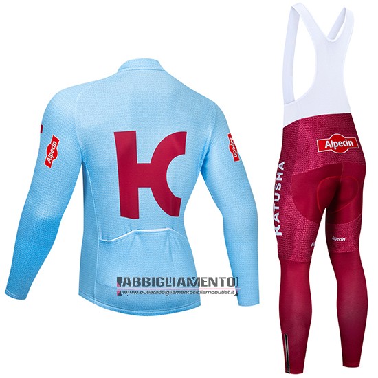 Abbigliamento Katusha Alpecin 2019 Manica Lunga e Calzamaglia Con Bretelle Blu Rosso - Clicca l'immagine per chiudere